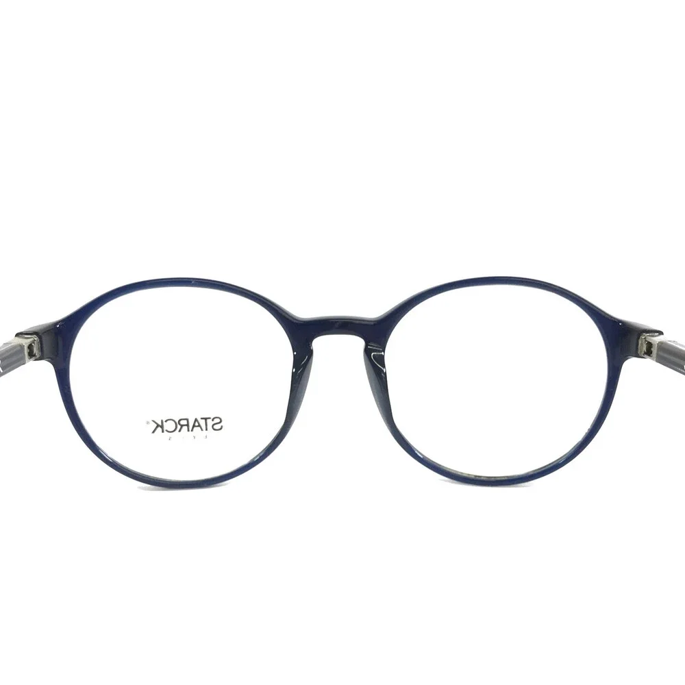 Starck Eyeglasses Frames SH3035 0020 Blue Round Full Rim 50-19-140